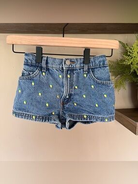 lemon denim shorts